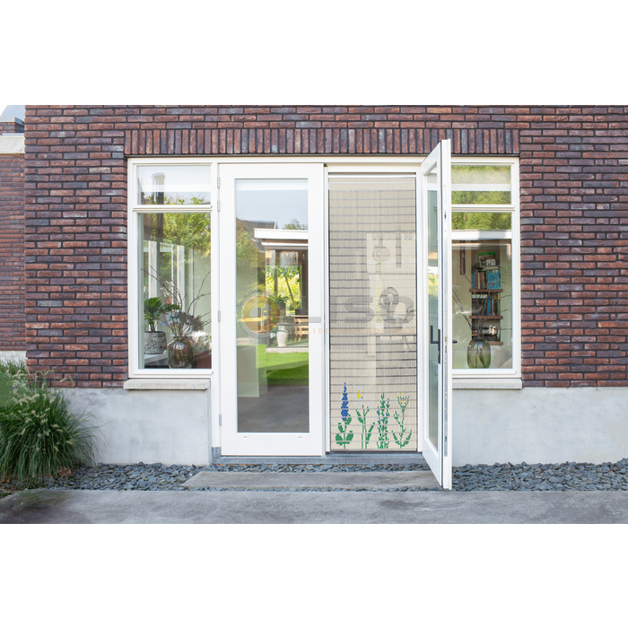 Liso ® 129 Vliegengordijn met Bloemenveld - kant en klaar 92 x 209