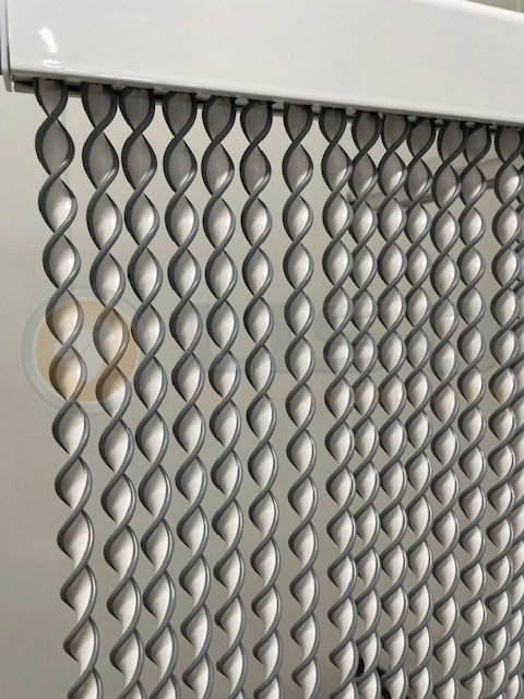 Ibiza® Vliegengordijn Ibiza® Kunststof Draadgordijn Wit met Grijs | Kant en Klaar 95x210 cm