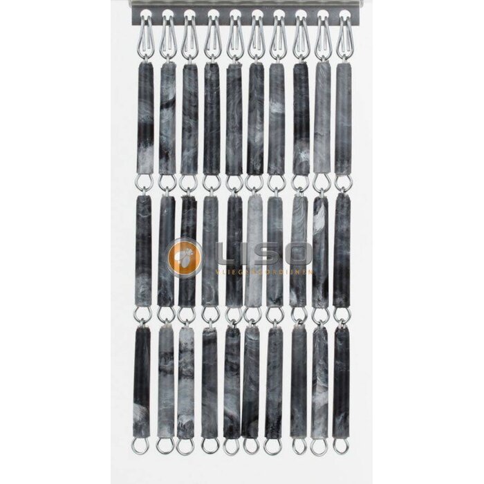 Liso® Vliegengordijn Liso ® Hulzengordijn LISO 0019 Grijs gevlamd | Op maat gemaakt