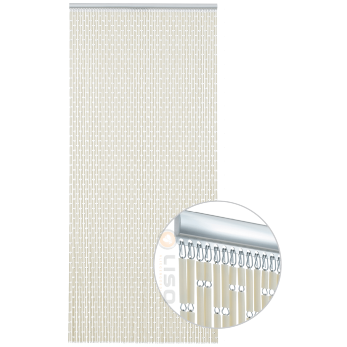 Liso® Vliegengordijn Liso ® Hulzengordijn LISO 0003 Crème | Kant en Klaar 92 x 209 cm