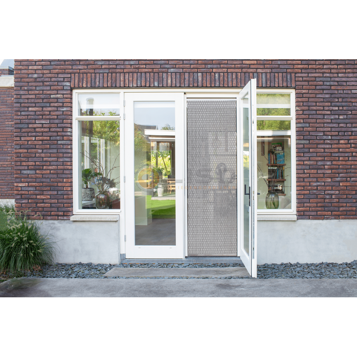 Liso® Vliegengordijn Liso ® Hulzengordijn RAL 7032 Kiezelgrijs | Kant en Klaar 100 x 232 cm