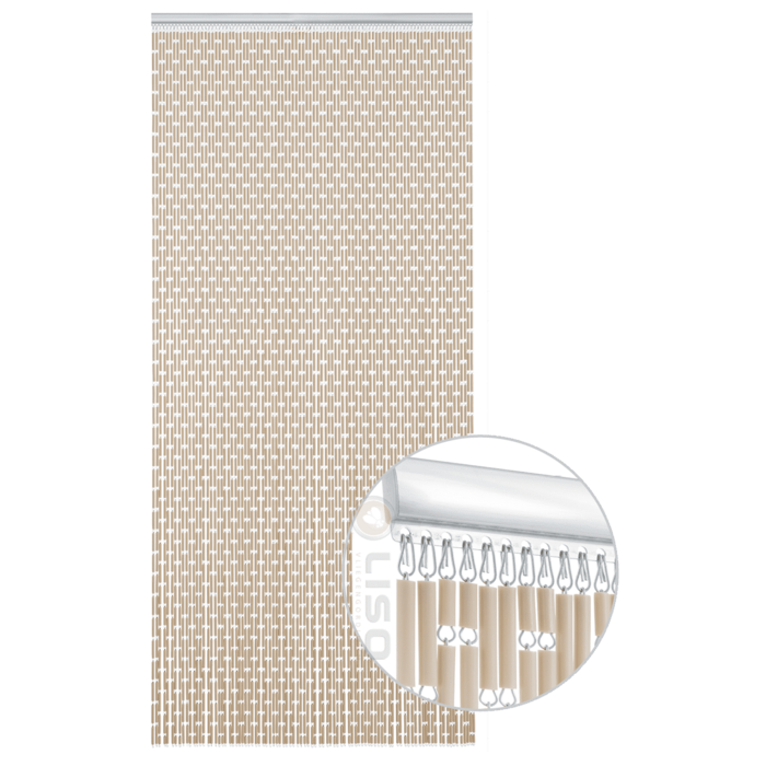 Liso® Vliegengordijn Liso ® Hulzengordijn LISO 0035 Zand/taupe | Kant en Klaar 100 x 232 cm