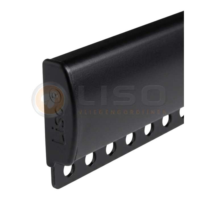 Liso® Originele Luxe Liso® P100 aluminium ophangrail voor hulzengordijnen – RAL 9011 Zwart