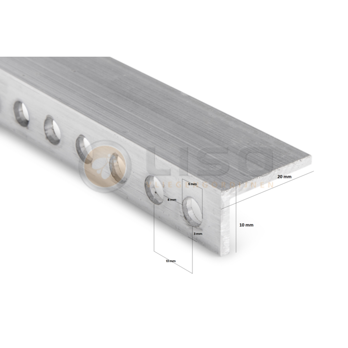 Liso® Originele smalle Liso® P100 aluminium ophangrail voor hulzengordijnen – RAL 9011 Zwart