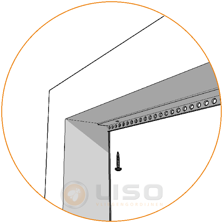 Liso® Originele smalle Liso® P100 aluminium ophangrail voor hulzengordijnen – RAL 9016 Wit