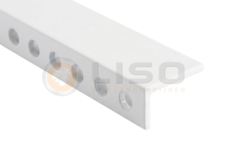 Liso® Originele smalle Liso® P100 aluminium ophangrail voor hulzengordijnen – RAL 9016 Wit