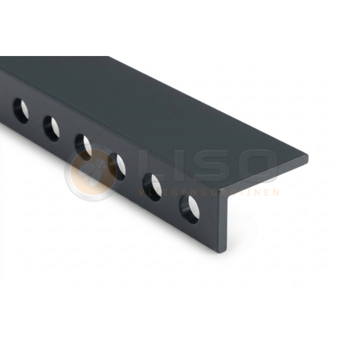 Liso® Originele smalle Liso® P100 aluminium ophangrail voor hulzengordijnen – RAL 7016 Antracietgrijs