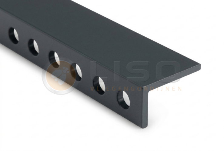 Liso® Originele smalle Liso® P100 aluminium ophangrail voor hulzengordijnen – RAL 7016 Antracietgrijs