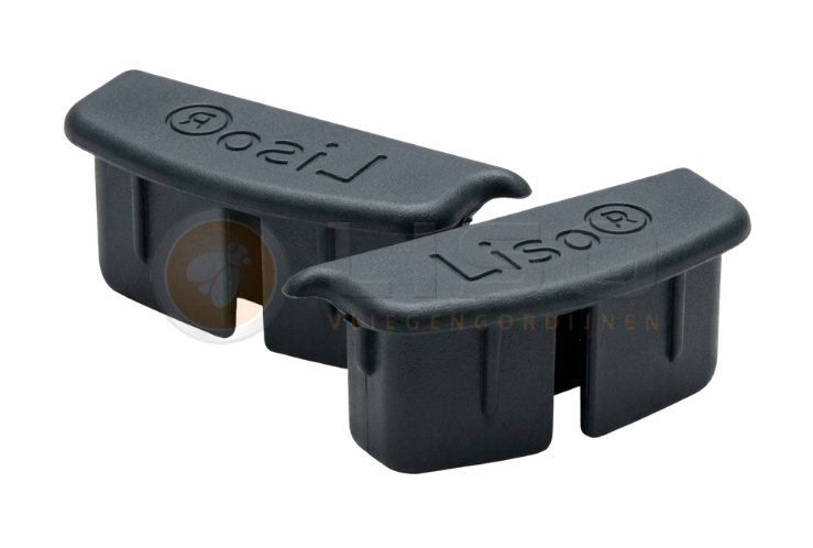 Liso® Originele Liso® eind- en afwerkdopjes in antraciet voor Luxe P100 ophangrail (RAL 7016 Antracietgrijs)
