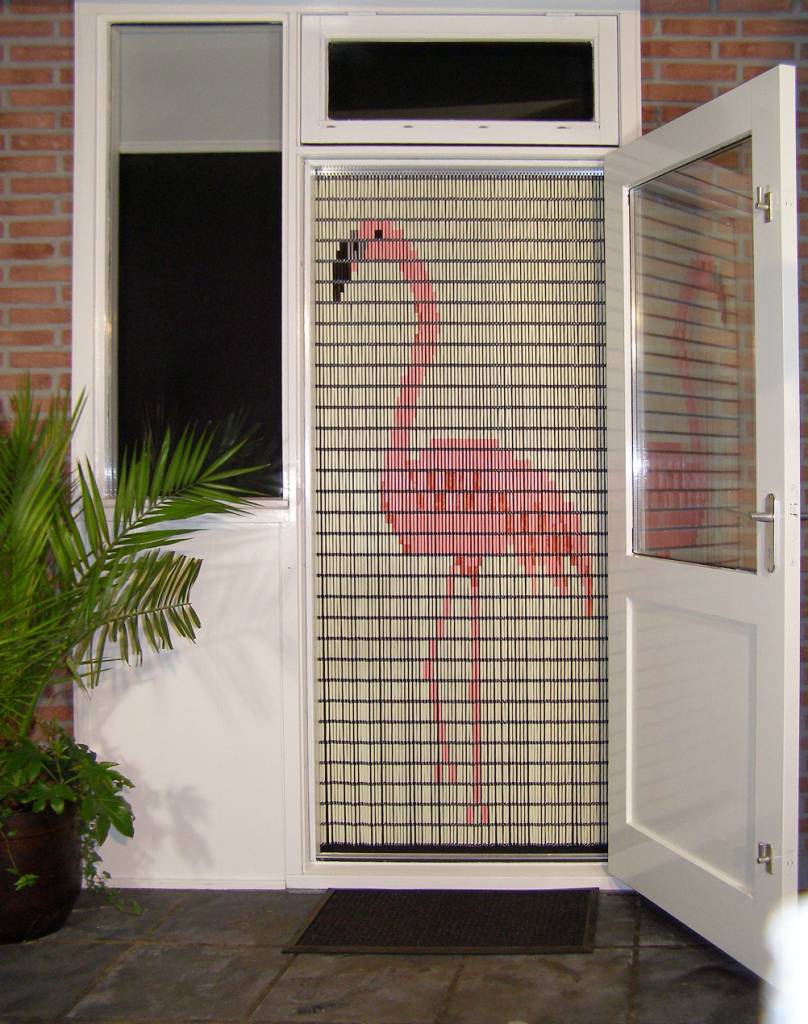 kortademigheid Verkeersopstopping Vaderlijk 055 Vliegengordijn met Flamingo ✓ Op maat gemaakt - Prijs per m²