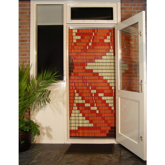 Liso® Vliegengordijn DHZ-Pakket Liso® Oranje Bloemen - Doe-het-zelf pakket. Prijs per / m²