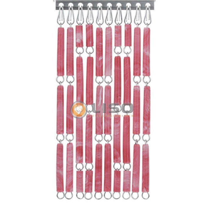 Liso ® Vliegengordijn Liso ® Hulzengordijn LISO 0014 Rood/roze gevlamd | Doe-het-zelf pakket