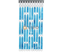 Liso ® Vliegengordijn Liso ® Hulzengordijn LISO 0015 Blauw gevlamd | Doe-het-zelf pakket