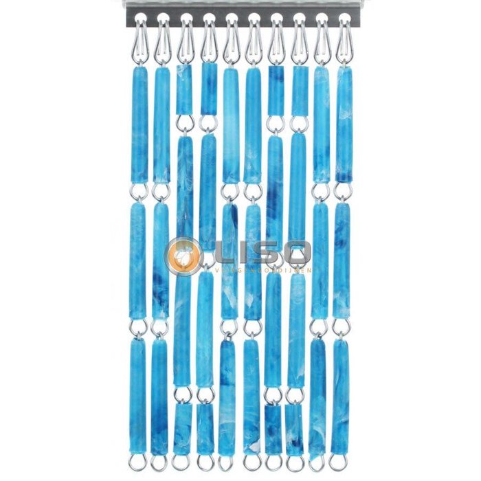 Liso ® Vliegengordijn Liso ® Hulzengordijn LISO 0015 Blauw gevlamd | Doe-het-zelf pakket