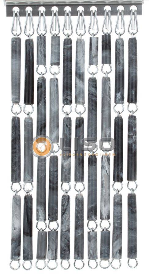 Liso ® Vliegengordijn Liso ® Hulzengordijn LISO 0019 Grijs gevlamd | Doe-het-zelf pakket