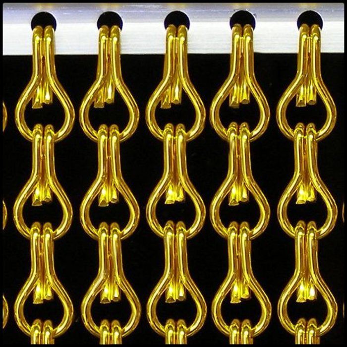 Liso® Aluminium kettinggordijn Aluminium Kettinggordijn Geel / Goud – Liso® Vliegengordijn | Op maat gemaakt