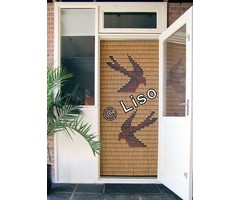 Miami ® Vliegengordijn Miami Woodlook - Zwaluwen ✔ Doe-het-zelf pakket - Prijs per m²