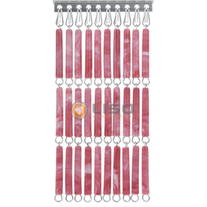 Liso ® Vliegengordijn Liso ® Hulzengordijn LISO 0014 Rood/roze gevlamd | Doe-het-zelf pakket