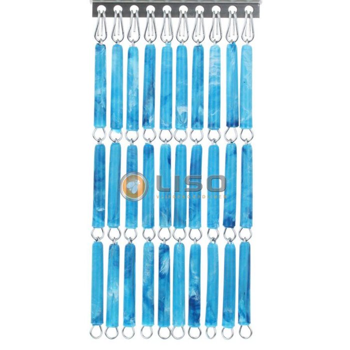Liso ® Vliegengordijn Liso ® Hulzengordijn LISO 0015 Blauw gevlamd | Doe-het-zelf pakket