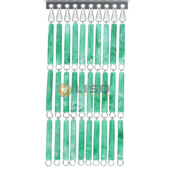 Liso ® Vliegengordijn Liso ® Hulzengordijn LISO 0017 Groen gevlamd | Doe-het-zelf pakket