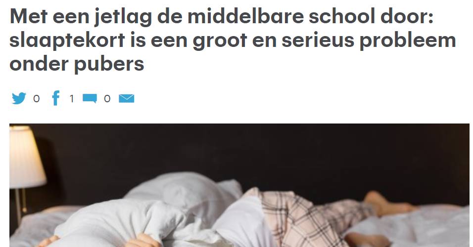 Slaaptekort een groot probleem onder pubers