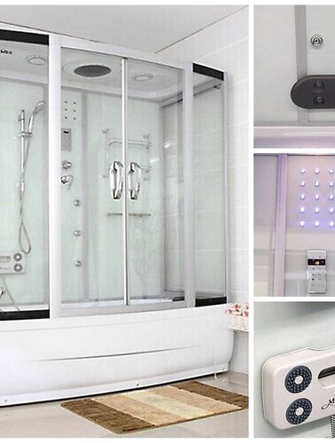 Home Deluxe Diamond Duschtempel, inkl. Whirlpool und Dampfsauna (weiß)