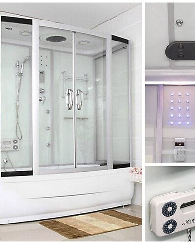 Home Deluxe Diamond Duschtempel, inkl. Whirlpool und Dampfsauna (weiß)