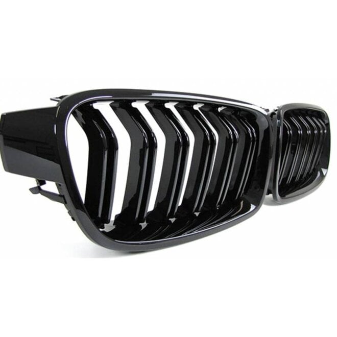 Doubles barres noires brillantes Reins de calandre look M BMW Série 3 F30 F31