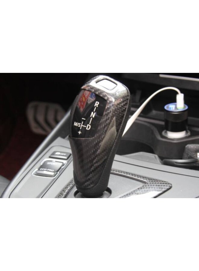Esto se refiere a una palanca de cambios de carbono para BMW F20 F21 F22 F23 F30 F31 F32 F33 F36 1 2 3 4