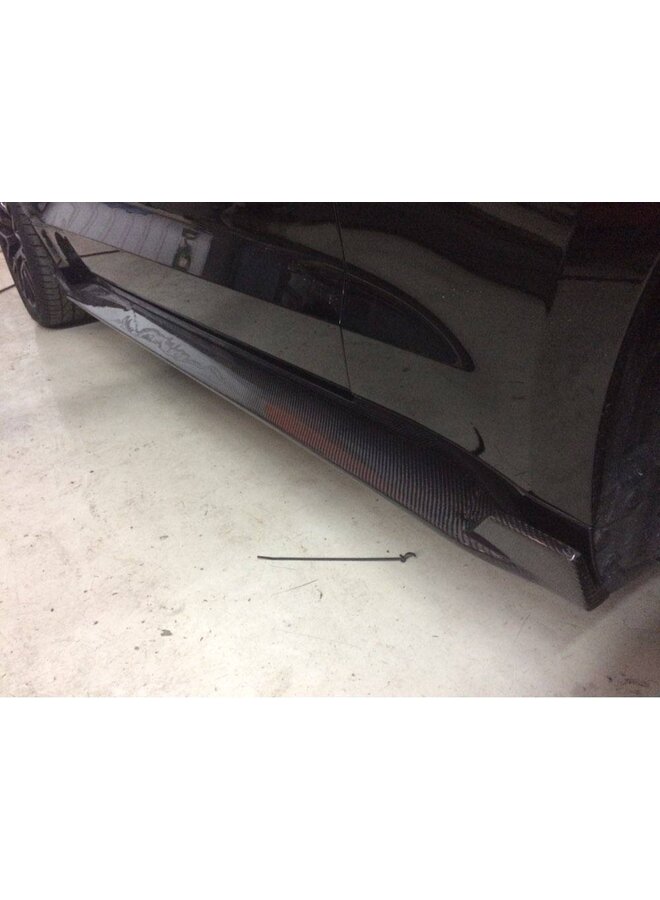 Carbon side skirt extensions Ford Mustang