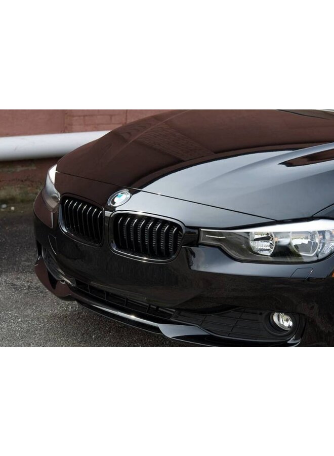 GRILL KIDNEYS KOMPATIBEL MIT BMW 3er F30 - F31 GLOSSY BLACK SINGLE BARS