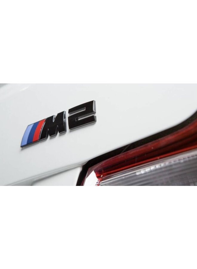 Hochglänzendes schwarzes BMW M2 Logo