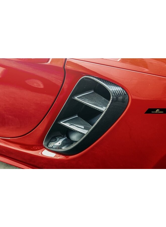 Dit betreft een Porsche 718 cayman boxster carbon lucht happer scoop zijscherm