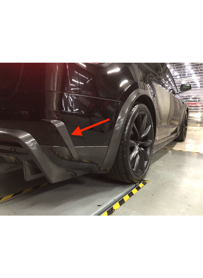 carbon rear bumper canards Tesla Model