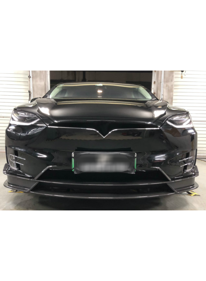 Divisor de lábios dianteiro em carbono Tesla Model X