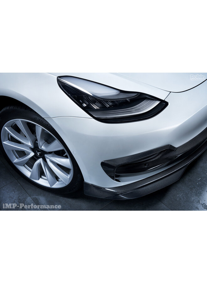 Divisor de labio delantero de carbono Tesla Model 3