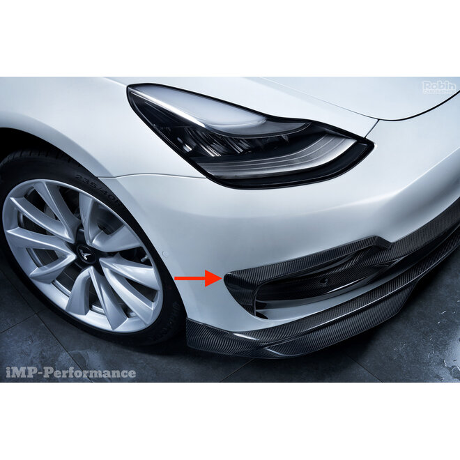 Tesla Model 3 Carbon bumper voorlip