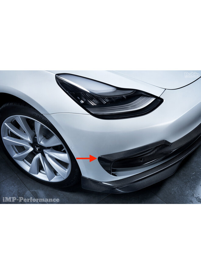 Lèvre avant de pare-chocs en carbone Tesla Model 3