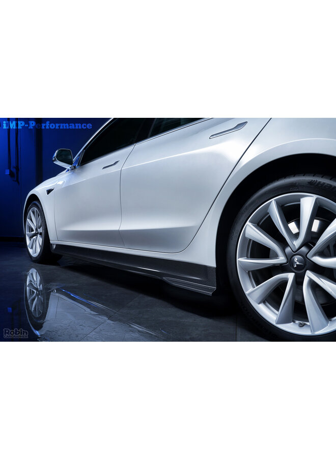 Minigonne laterali in carbonio Tesla Model 3