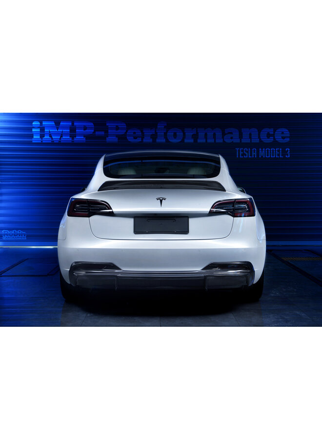 Labio del alerón del maletero de carbono Tipo 2 Tesla Model 3