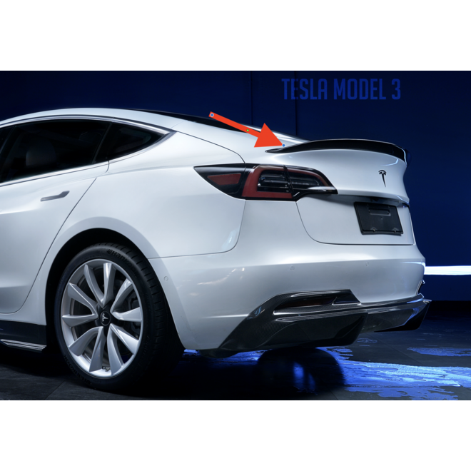 Tesla Model 3 Spoiler de porta-malas em carbono Tipo 1