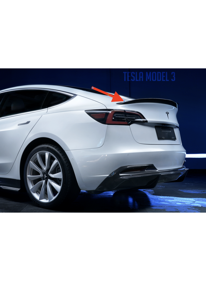 Tesla Model 3 Carbon kofferbak spoiler lip Type 1