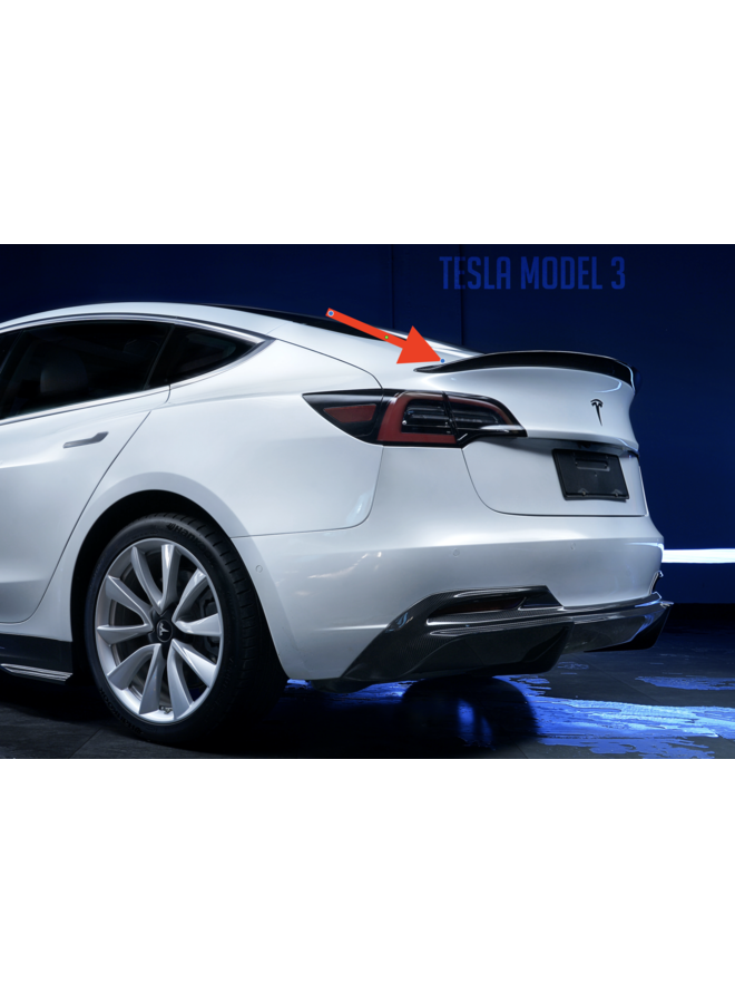 Tesla Model 3 Spoiler de porta-malas em carbono Tipo 1
