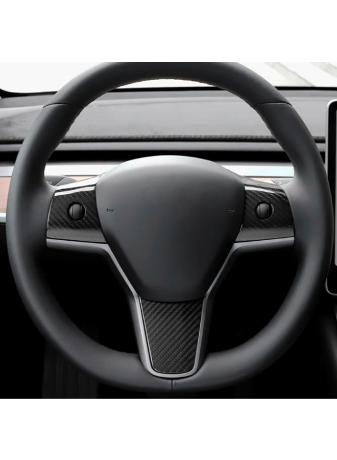 Cobertura de acabamento do volante em carbono Tesla Model 3
