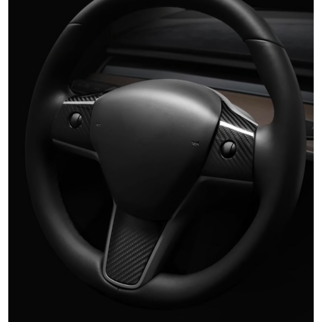 Carbon steering wheel trim cover Tesla Model 3