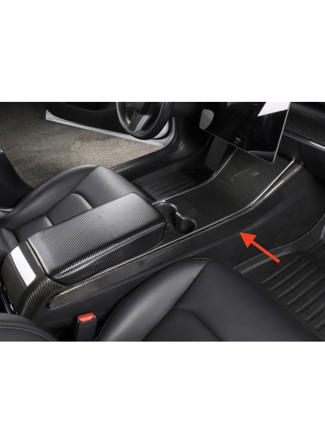 Carbon middelconsole rand cover Tesla Model 3