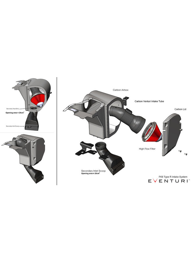 Eventuri Honda FK8 Civic Type R carbon air intake