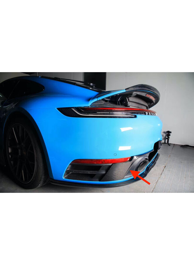 Carbon achterbumper diffuser cover  Porsche 992 911