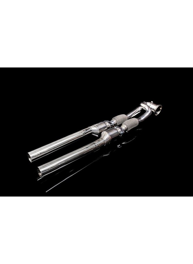 Tubo de descida Audi RS3 8V IPE + tubo frontal com gato