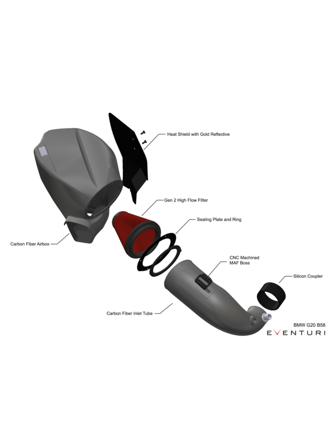 Presa d'aria in carbonio Eventuri BMW G20 G21 M340i B58